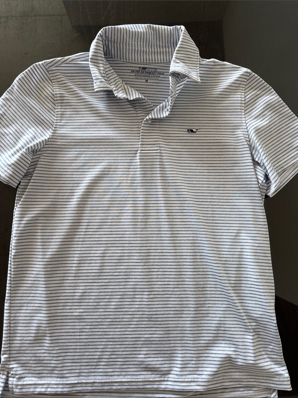 Vineyard Vines Kids Striped Polo Shirt - Light Gray & White